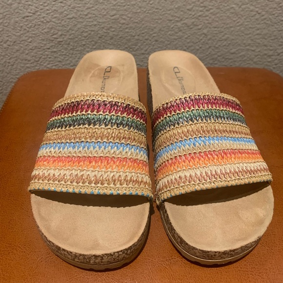 🌟EUC🌟 CL by Laundry - Woven Cork Wedge Sandal - Size 7 - Picture 2 of 3